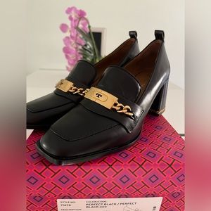 - - Tory Burch PERRINE HEEL LOAFER In Perfect Black Size 8.5